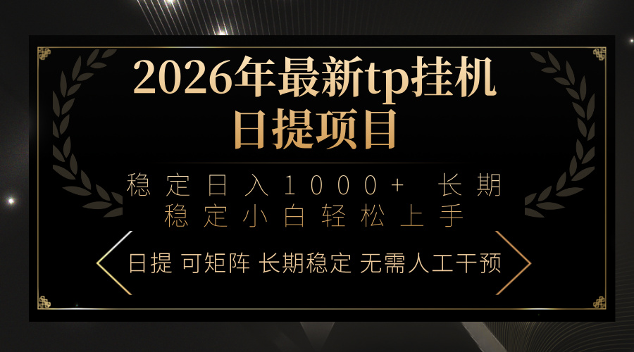 2026年最新tp挂机日提项目：稳定日入1000+小白轻松上手-LanTi云网创