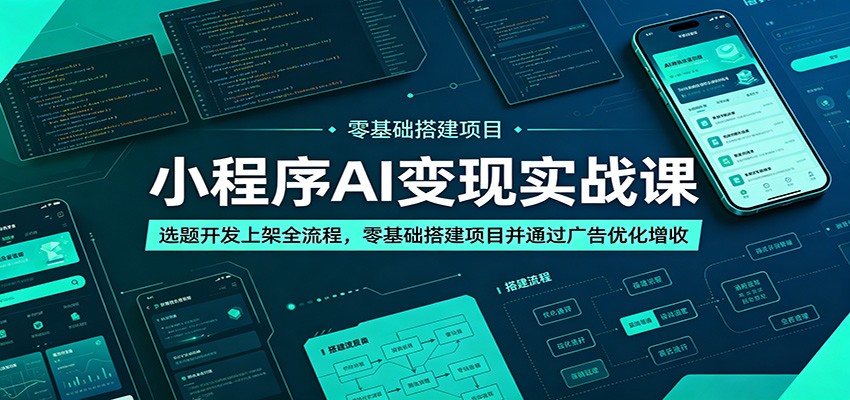 小程序AI变现实战课：选题开发上架全流程，零基础搭建项目并通过广告优化增收-LanTi云网创