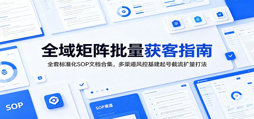 全域矩阵批量获客指南：全套标准化SOP文档合集，多渠道风控基建起号截流扩量打法-LanTi云网创