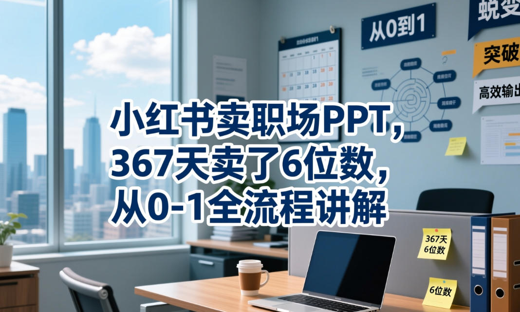 小红书卖职场PPT，367天卖了6位数，从0-1全流程讲解-LanTi云网创