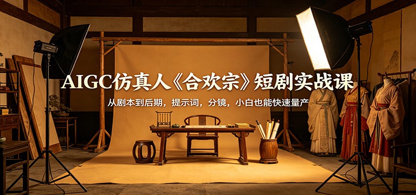 AIGC仿真人《合欢宗》短剧实战课：从剧本到后期，提示词，分镜，小白也能快速量产-LanTi云网创