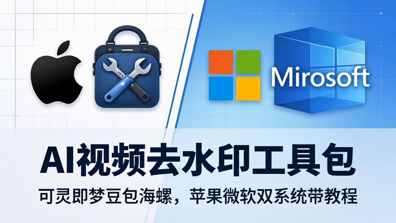 AI视频去水印工具包：可灵即梦豆包海螺，苹果微软双系统带教程-LanTi云网创