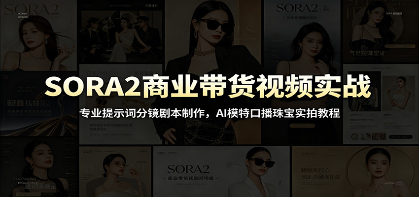 SORA2商业带货视频实战：专业提示词分镜剧本制作，AI模特口播珠宝实拍教程-LanTi云网创