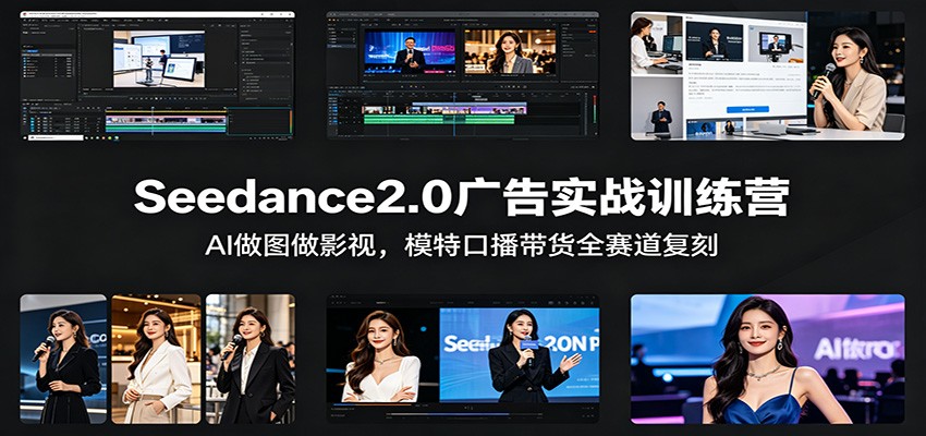Seedance2.0广告实战训练营：AI做图做影视，模特口播带货全赛道复刻-LanTi云网创