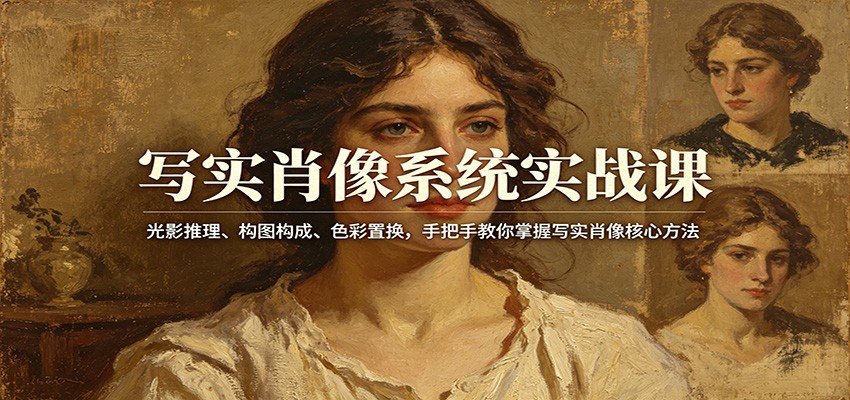 写实肖像系统实战课：光影推理、构图构成、色彩置换，手把手教你掌握写实肖像核心方法-LanTi云网创