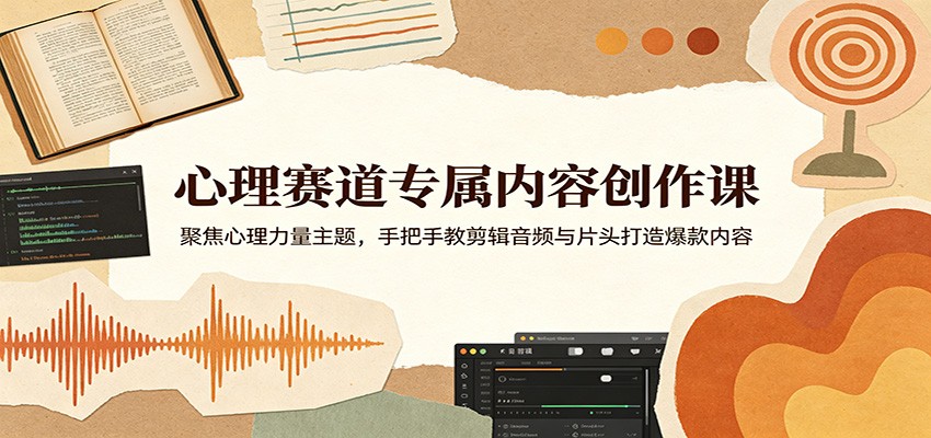 心理赛道专属内容创作课:聚焦心理力量主题,手把手教剪辑音频与片头打造爆款内容-LanTi云网创