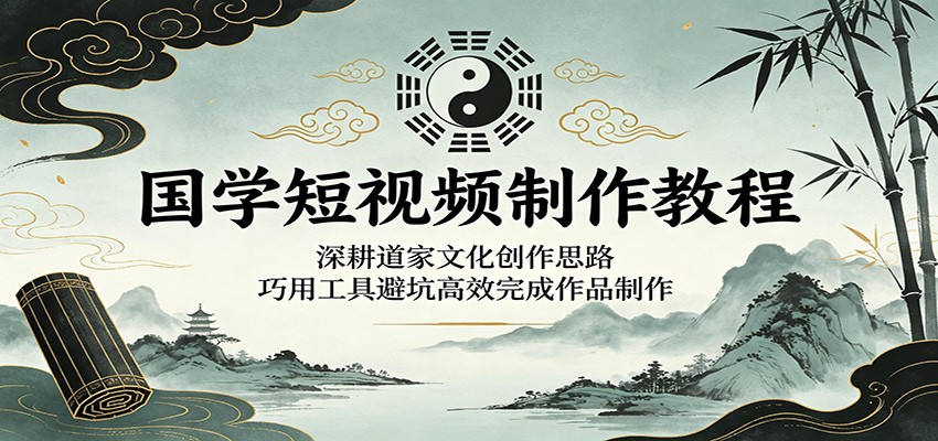 国学短视频制作教程：深耕道家文化创作思路，巧用工具避坑高效完成作品制作-LanTi云网创