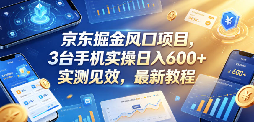 京东掘金风口项目，3台手机实操日入600+，实测见效，最新教程【揭秘】-LanTi云网创