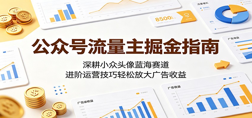 公众号流量主掘金指南：深耕小众头像蓝海赛道，进阶运营技巧轻松放大广告收益-LanTi云网创