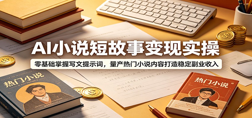 AI小说短故事变现实操:零基础掌握写文提示词,量产热门小说内容打造稳定副业收入-LanTi云网创