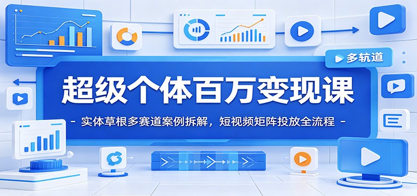 超级个体百万变现课：实体草根多赛道案例拆解，短视频矩阵投放全流程-LanTi云网创
