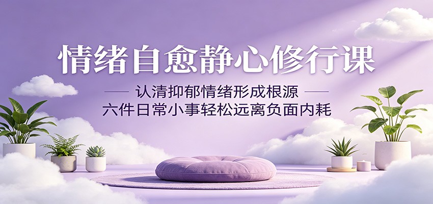情绪自愈静心修行课:认清抑郁情绪形成根源,六件日常小事轻松远离负面内耗-LanTi云网创