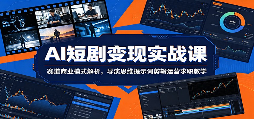 AI短剧变现实战课：赛道商业模式解析，导演思维提示词剪辑运营求职教学-LanTi云网创