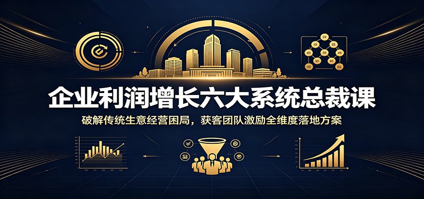 企业利润增长六大系统总裁课：破解传统生意经营困局，获客团队激励全维度落地方案-LanTi云网创