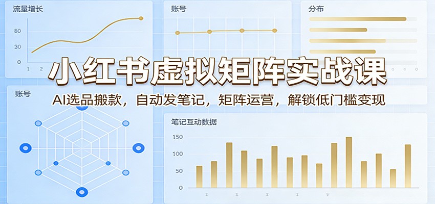 小红书虚拟矩阵实战课：AI选品搬款，自动发笔记，矩阵运营，解锁低门槛变现-LanTi云网创