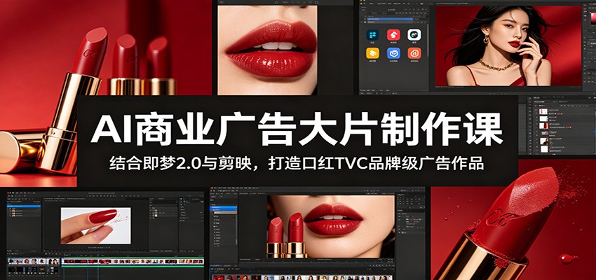 AI商业广告大片制作课：结合即梦2.0与剪映，打造口红TVC品牌级广告作品-LanTi云网创
