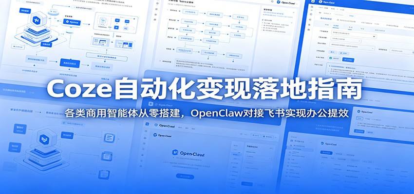 Coze自动化变现落地指南：各类商用智能体从零搭建，OpenClaw对接飞书实现办公提效-LanTi云网创