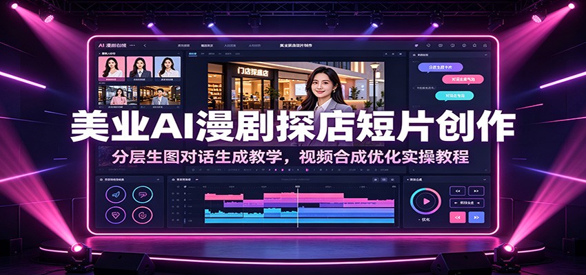 美业AI漫剧探店短片创作：分层生图对话生成教学，视频合成优化实操教程-LanTi云网创