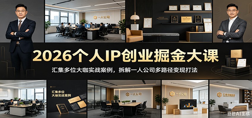 2026个人IP创业掘金大课：汇集多位大咖实战案例，拆解一人公司多路径变现打法-LanTi云网创