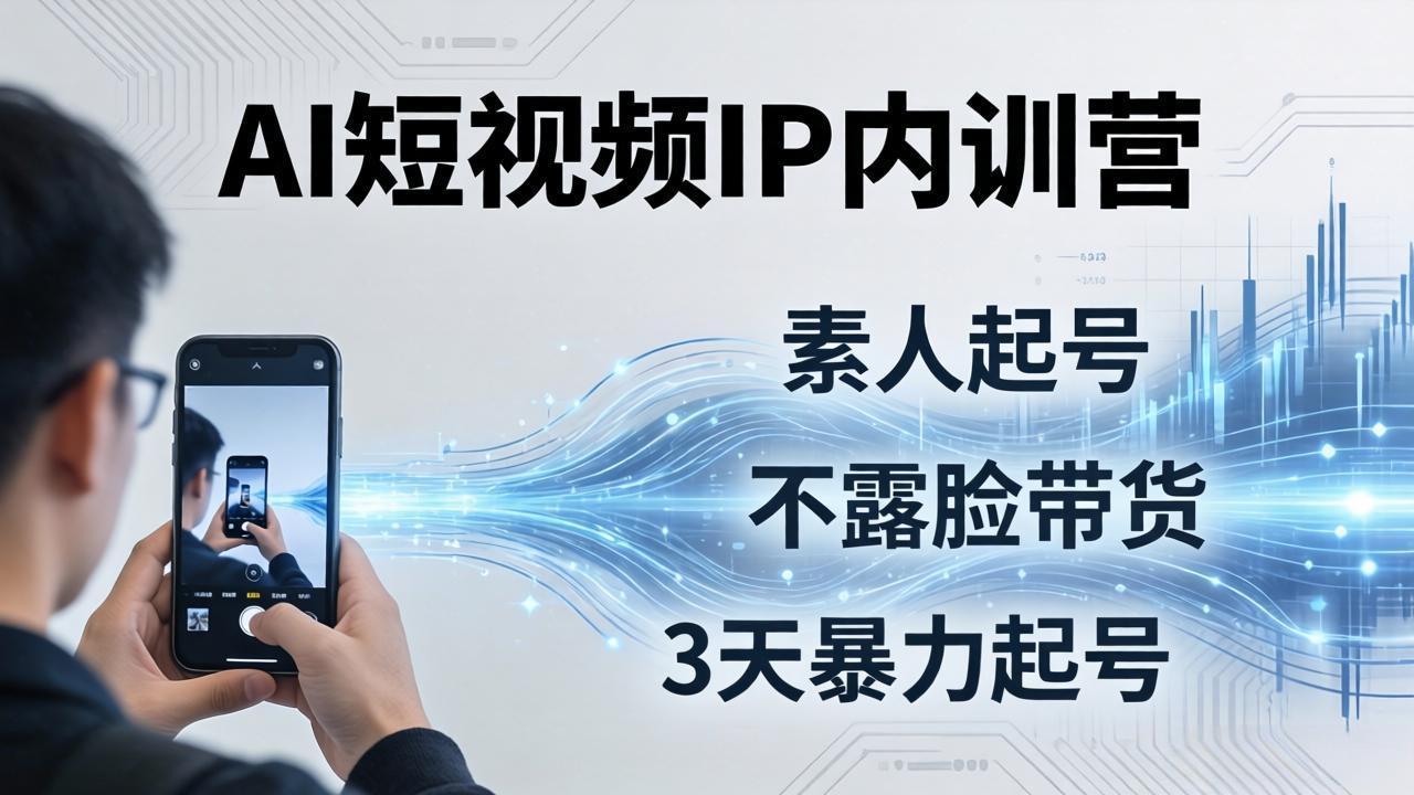 2026AI短视频IP内训营-更新：从素人起号到不露脸带货，3天暴力起号全流程拆解-LanTi云网创