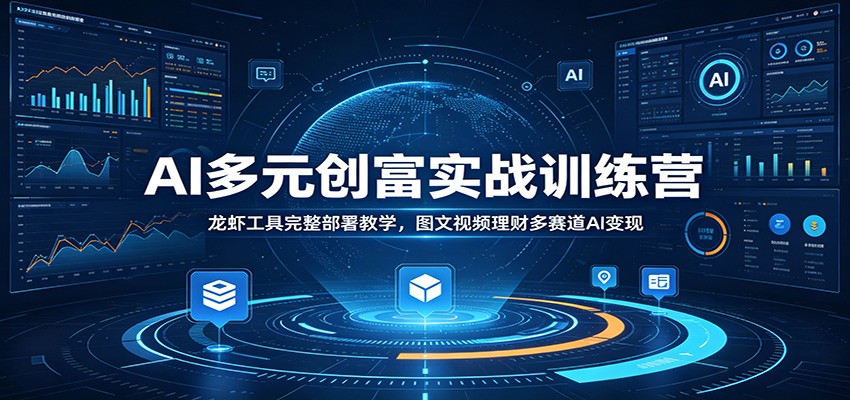 AI多元创富实战训练营：龙虾工具完整部署教学，图文视频理财多赛道AI变现-LanTi云网创