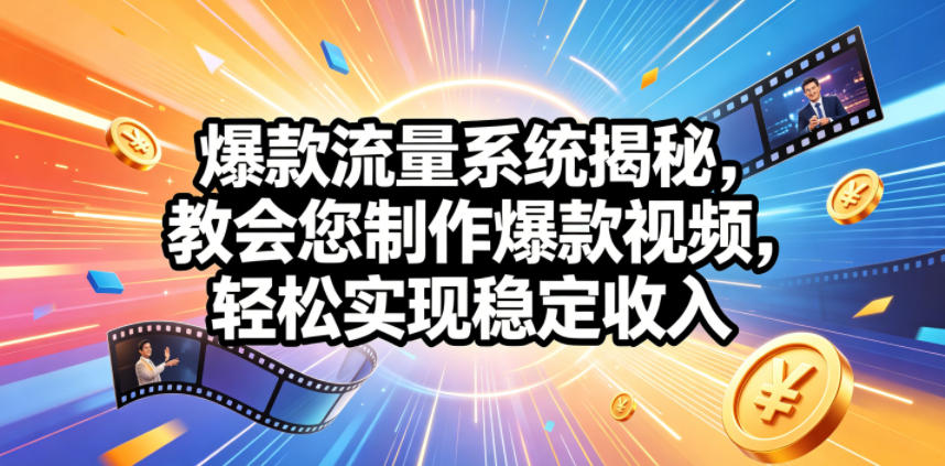 爆款流量系统揭秘，教会您制作爆款视频，轻松实现稳定收入【原创双语字幕】-LanTi云网创