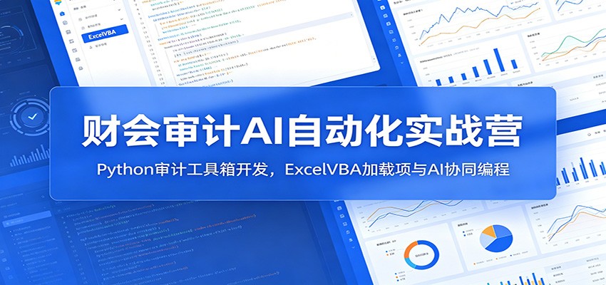 财会审计AI自动化实战营：Python审计工具箱开发，ExcelVBA加载项与AI协同编程-LanTi云网创