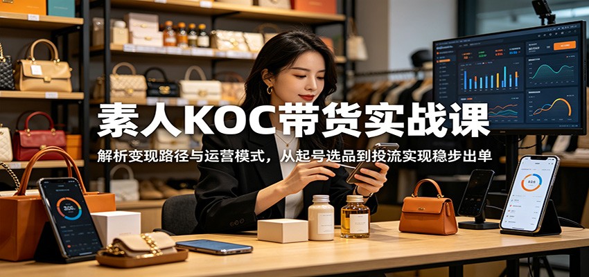 素人KOC带货实战课：解析变现路径与运营模式，从起号选品到投流实现稳步出单-LanTi云网创