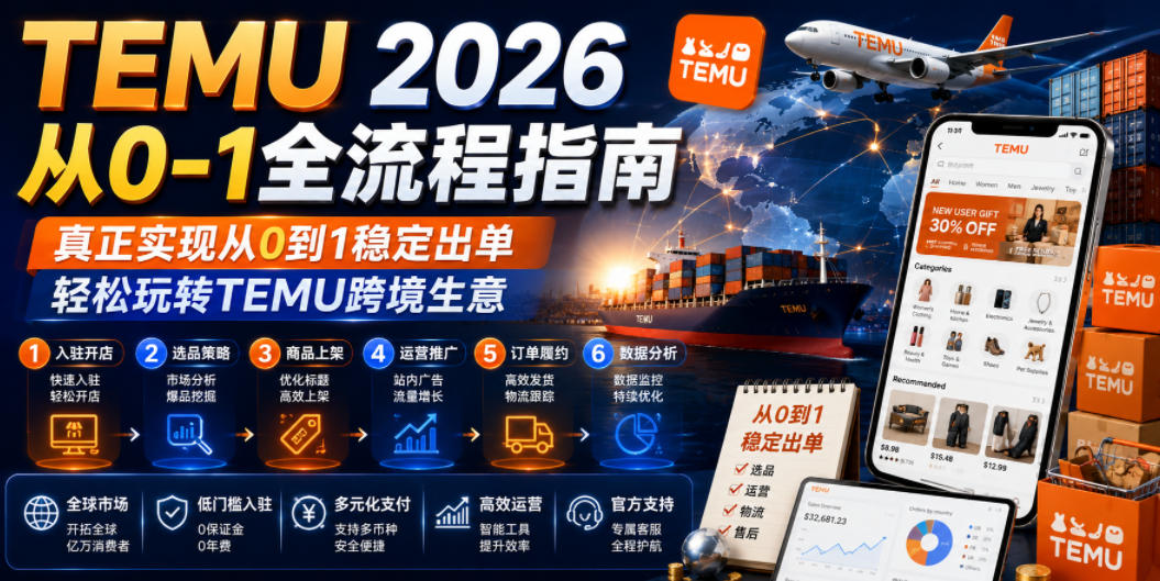 TEMU 2026从0-1全流程指南，真正实现从0到1稳定出单，轻松玩转TEMU跨境生意-LanTi云网创