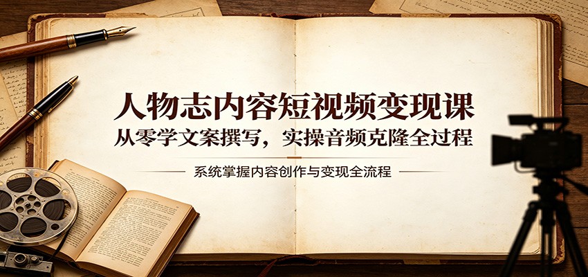 人物志内容短视频变现课：从零学文案撰写，实操音频克隆全过程-LanTi云网创