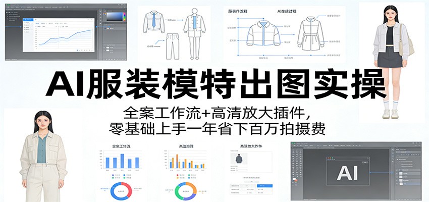 AI服装模特出图实操：全案工作流+ 高清放大插件，零基础上手一年省下百万拍摄费-LanTi云网创