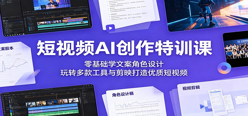 短视频AI创作特训课：零基础学文案角色设计，玩转多款工具与剪映打造优质短视频-LanTi云网创