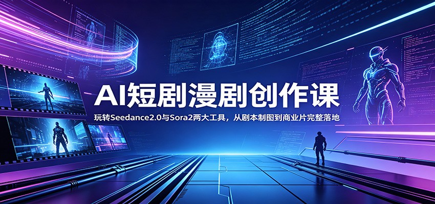 AI短剧漫剧创作课：玩转Seedance2.0与 Sora2两大工具，从剧本制图到商业片完整落地-LanTi云网创