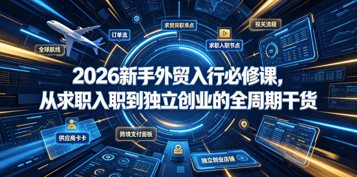 2026新手外贸入行必修课，从求职入职到独立创业的全周期干货-LanTi云网创