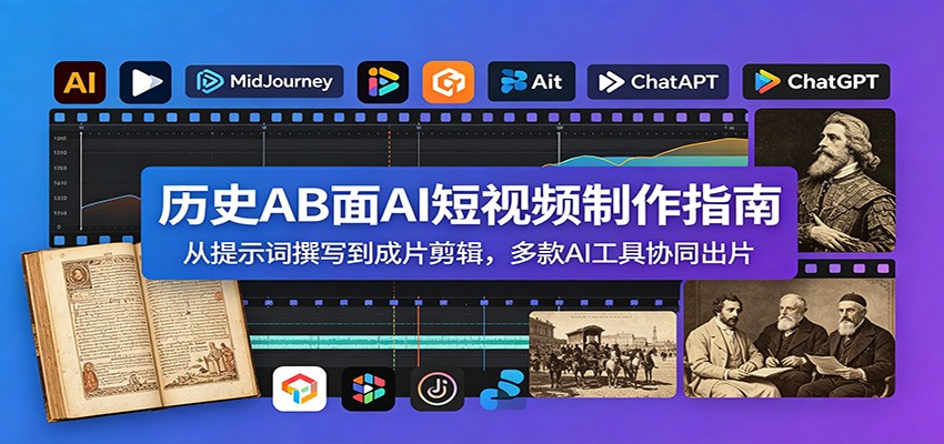 历史AB面AI短视频制作指南：从提示词撰写到成片剪辑，多款AI工具协同出片-LanTi云网创