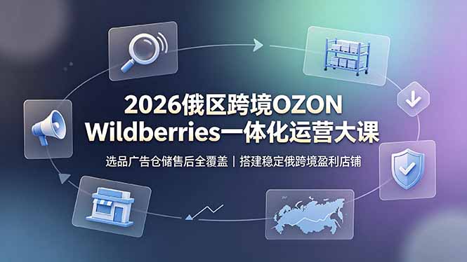 2026俄区跨境OZON Wildberries一体化运营大课，选品广告仓储售后全覆盖，搭建稳定俄跨境盈利店铺-LanTi云网创