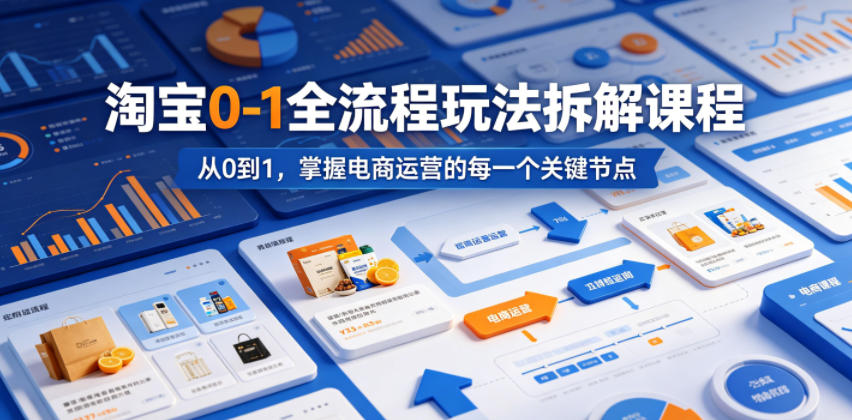 淘宝0-1全流程玩法拆解课程，从0到1，掌握电商运营的每一个关键节点-LanTi云网创