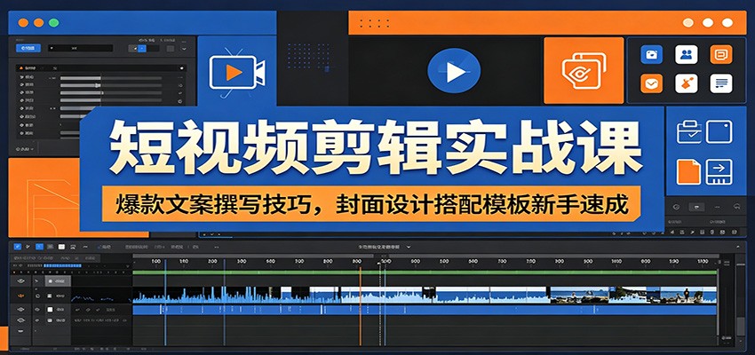 短视频剪辑实战课：爆款文案撰写技巧，封面设计搭配模板新手速成-LanTi云网创