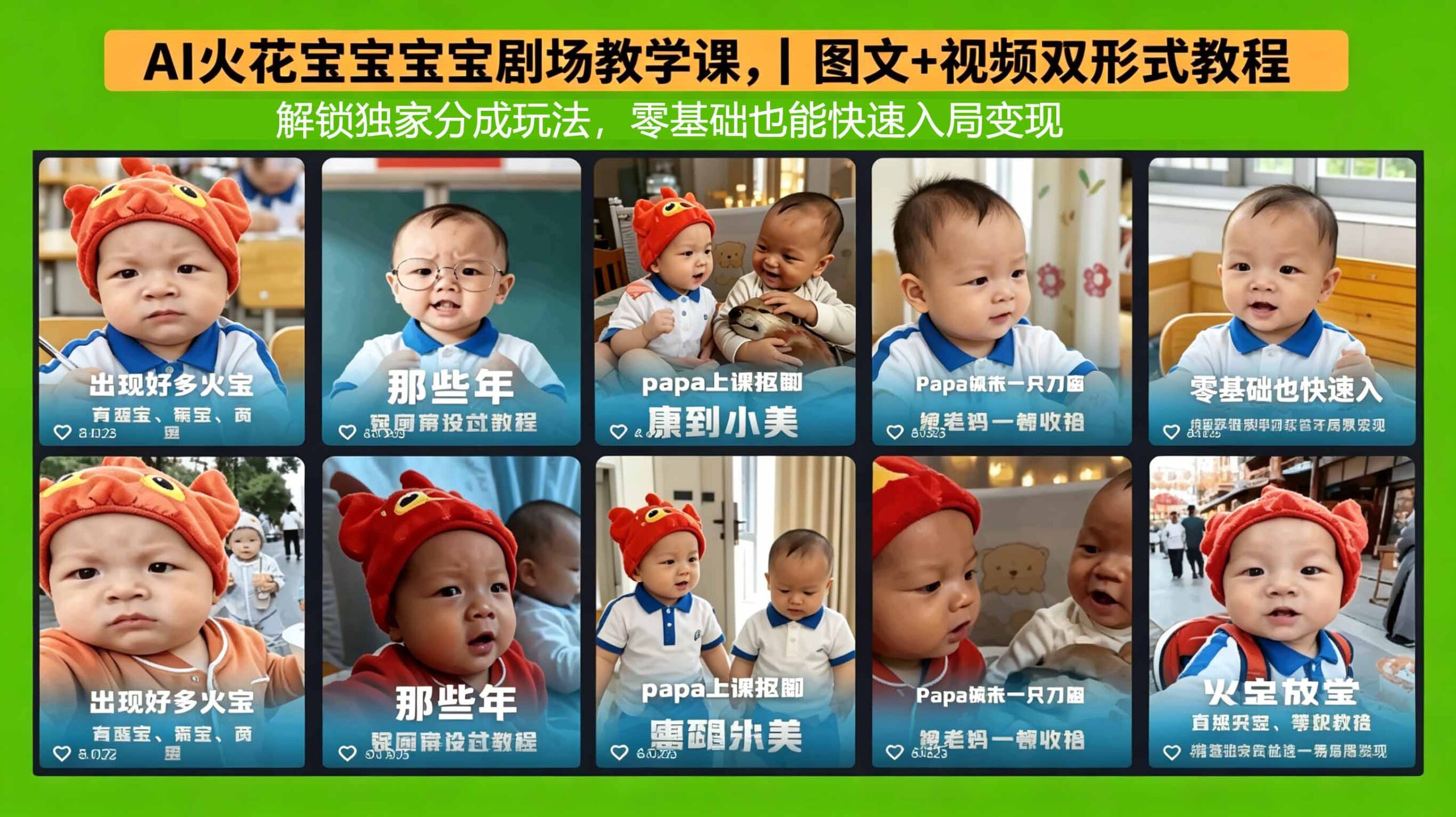 AI火花宝宝宝宝剧场教学课，图文+视频双形式教程，解锁独家分成玩法，零基础也能快速入局变现-LanTi云网创