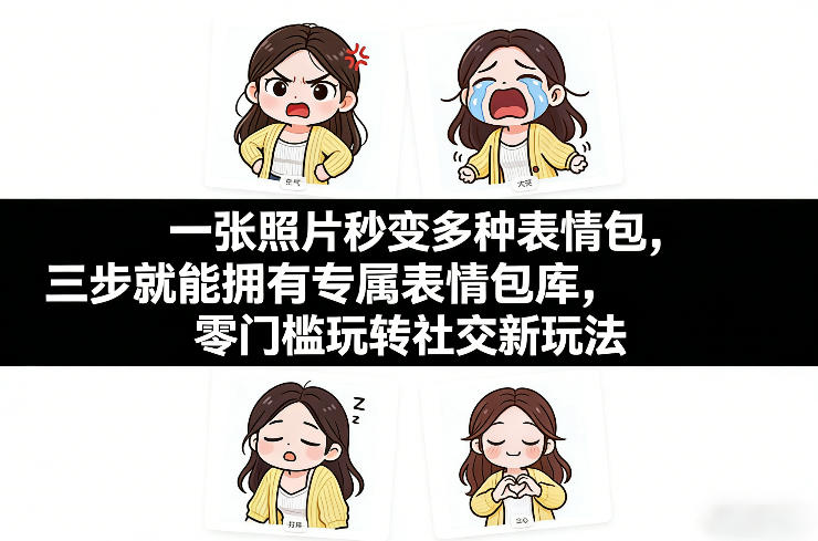 一张照片秒变多种表情包，三步就能拥有专属表情包库，零门槛玩转社交新玩法【文档】-LanTi云网创