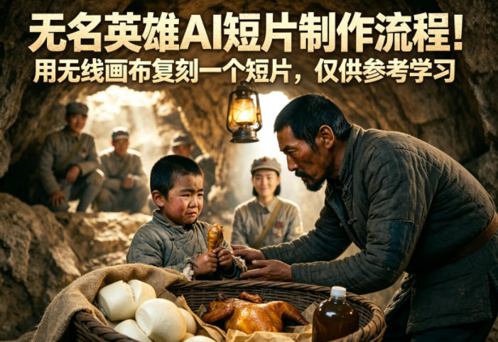 无名英雄AI短片制作流程！用无线画布复刻一个短片，仅供参考学习-LanTi云网创