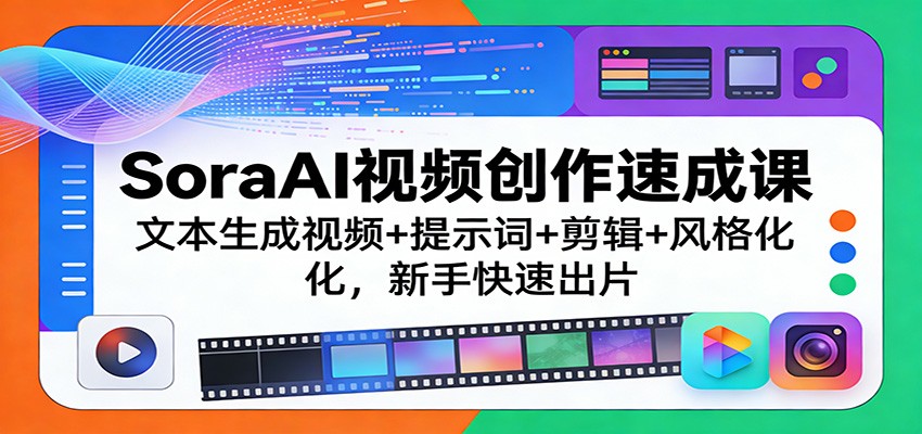 SoraAI视频创作速成课：文本生成视频+提示词+剪辑+风格化，新手快速出片-LanTi云网创