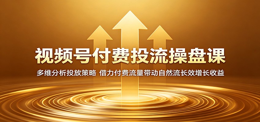 视频号付费投流操盘课：多维分析投放策略，借力付费流量带动自然流长效增长收益-LanTi云网创