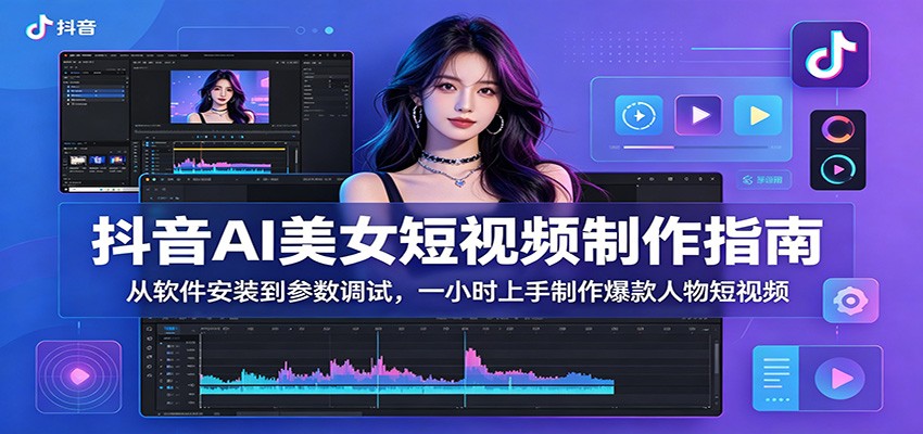 抖音AI美女短视频制作指南：从软件安装到参数调试，一小时上手制作爆款人物短视频-LanTi云网创