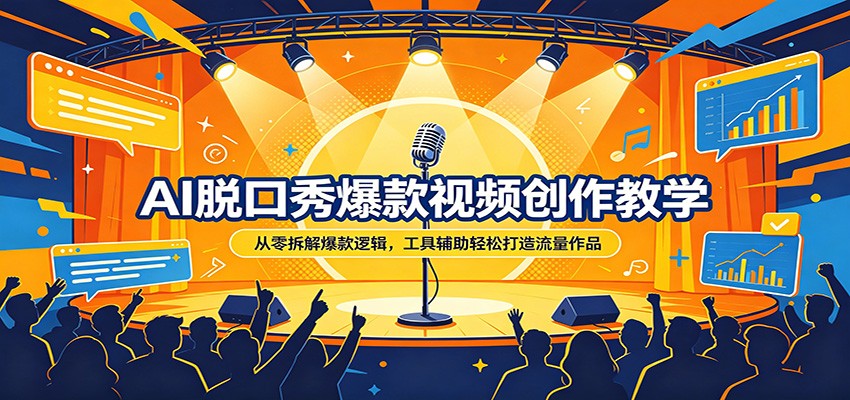 AI脱口秀爆款视频创作教学：从零拆解爆款逻辑，工具辅助轻松打造流量作品-LanTi云网创