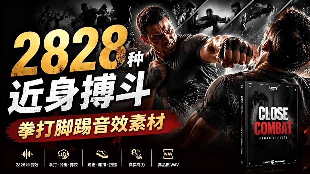 宝藏级别音效！2828种近身搏斗拳打脚踢音效素材，全部中文分类，免解压使用  Close Combat-LanTi云网创