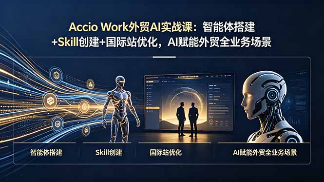 Accio Work外贸AI实战课：智能体搭建+Skill创建+国际站优化，AI赋能外贸全业务场景-LanTi云网创