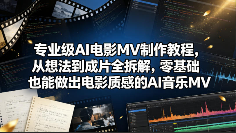 专业级AI电影MV制作教程，从想法到成片全拆解，零基础也能做出电影质感的AI音乐MV-LanTi云网创
