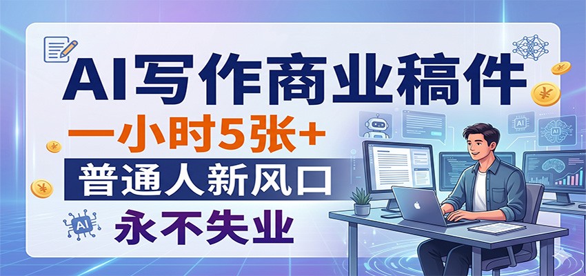 AI写作商业稿件,一小时5张+,普通人新风口,永不失业-LanTi云网创