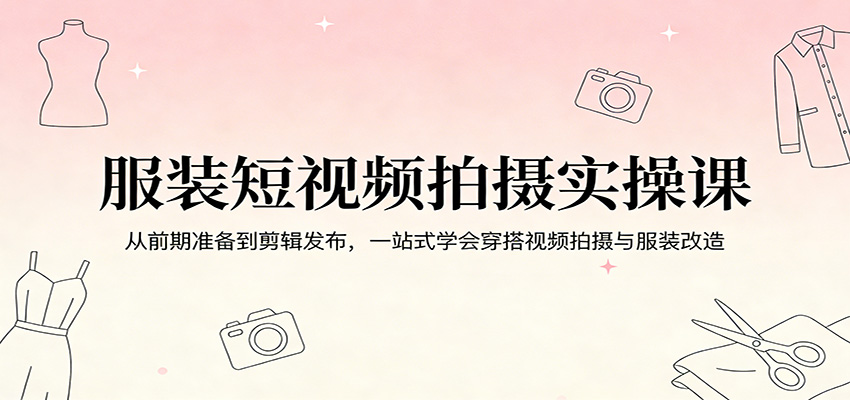 服装短视频拍摄实操课：从前期准备到剪辑发布，一站式学会穿搭视频拍摄与服装改造-LanTi云网创